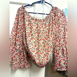 Pink Lily off the shoulder floral top